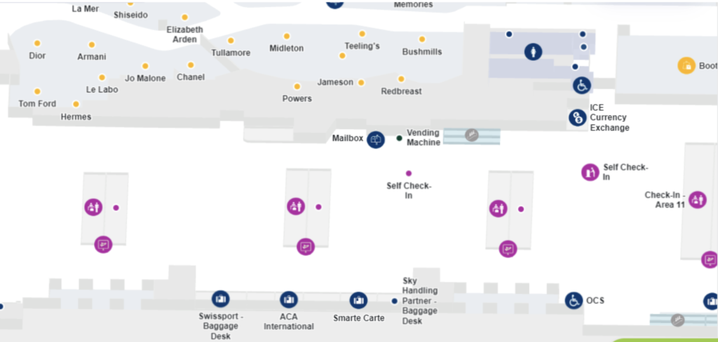 Dublin Airport Terminal One map